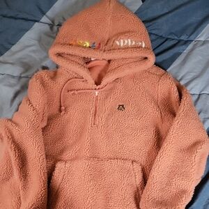 Cozy Fleece Hoodie - Peach Teddy Fresh
